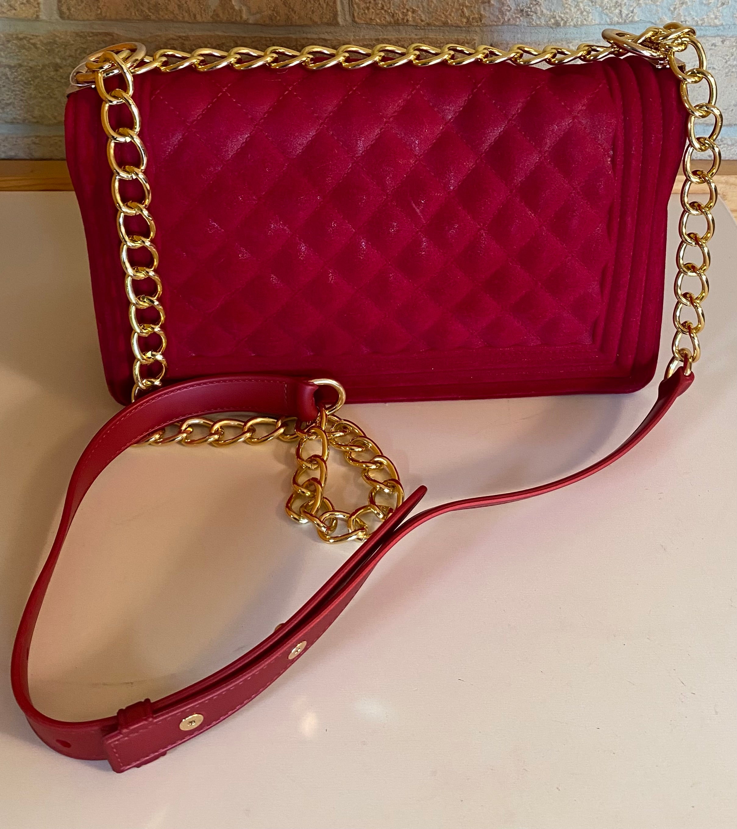 Women’s Quilted Velvet Crossbody Purse