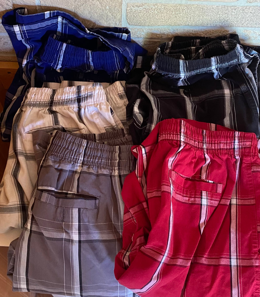 SHAKA WEAR Plaid Cargo Shorts