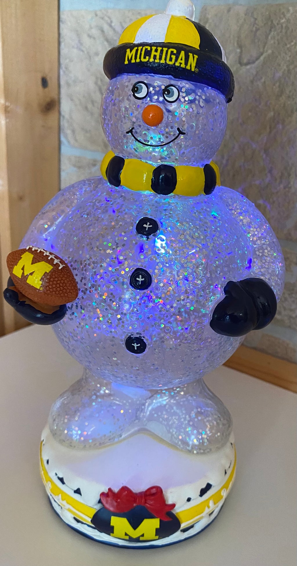 Michigan Wolverines Lighted Snowman