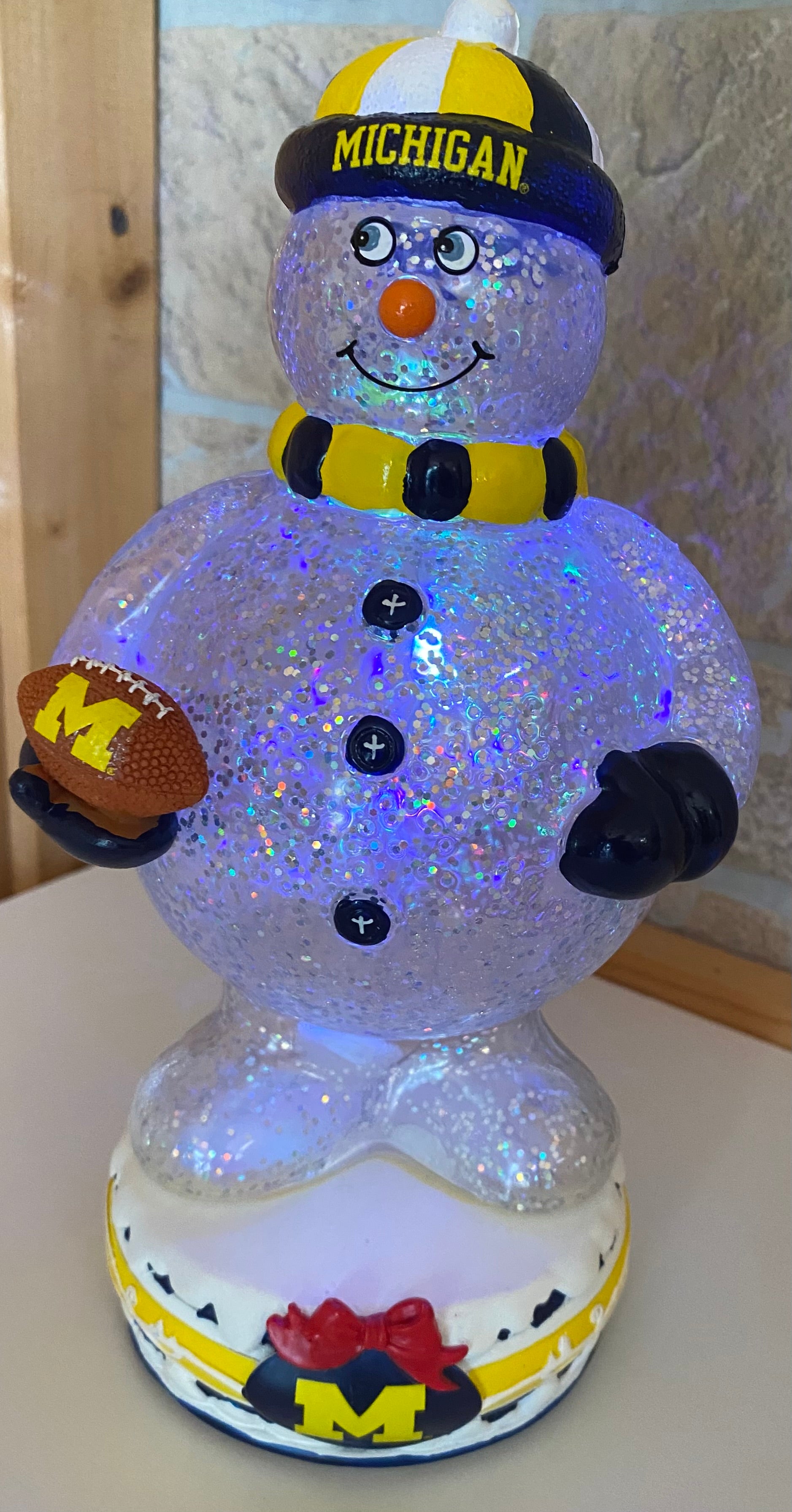 Michigan Wolverines Lighted Snowman