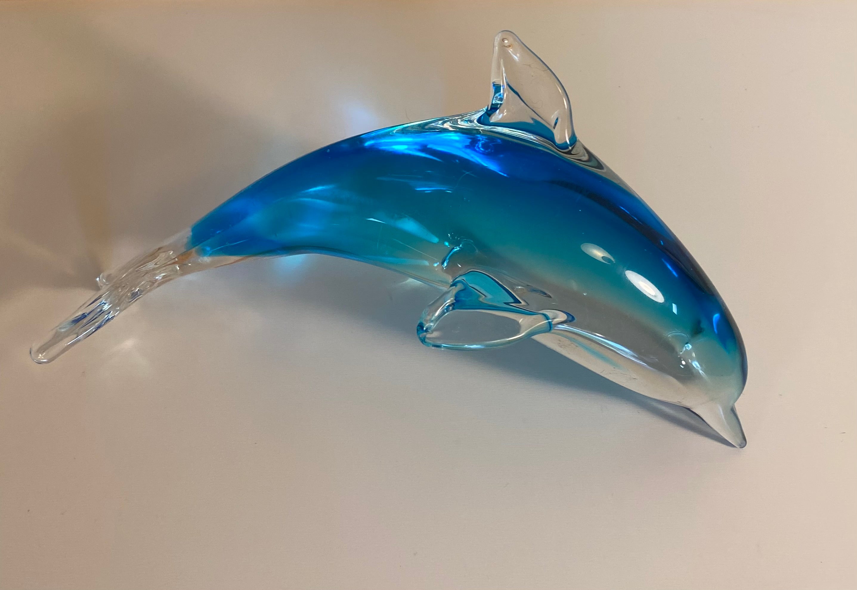 Blue Art Glass Dolphin