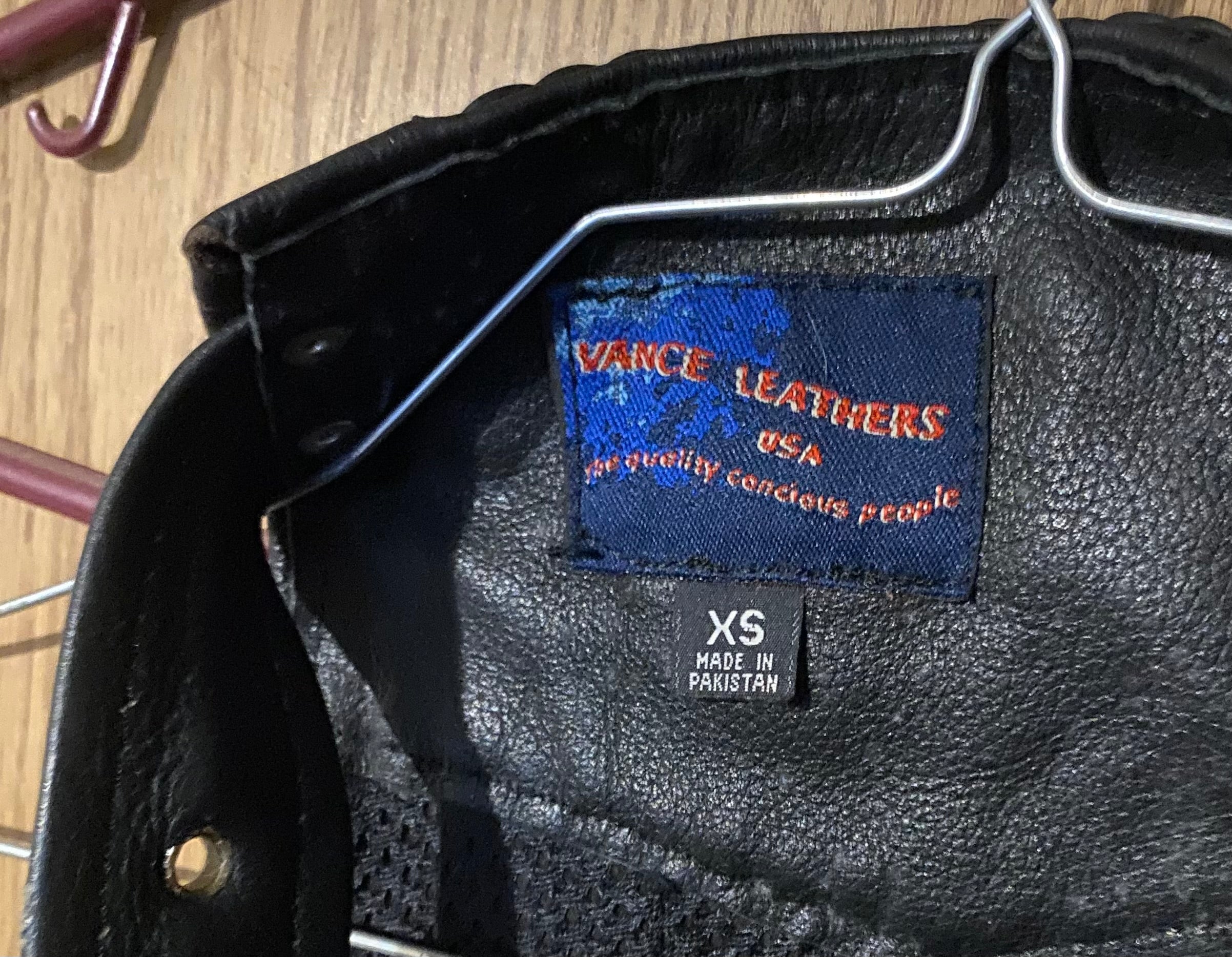 Leather jacket and chaps
