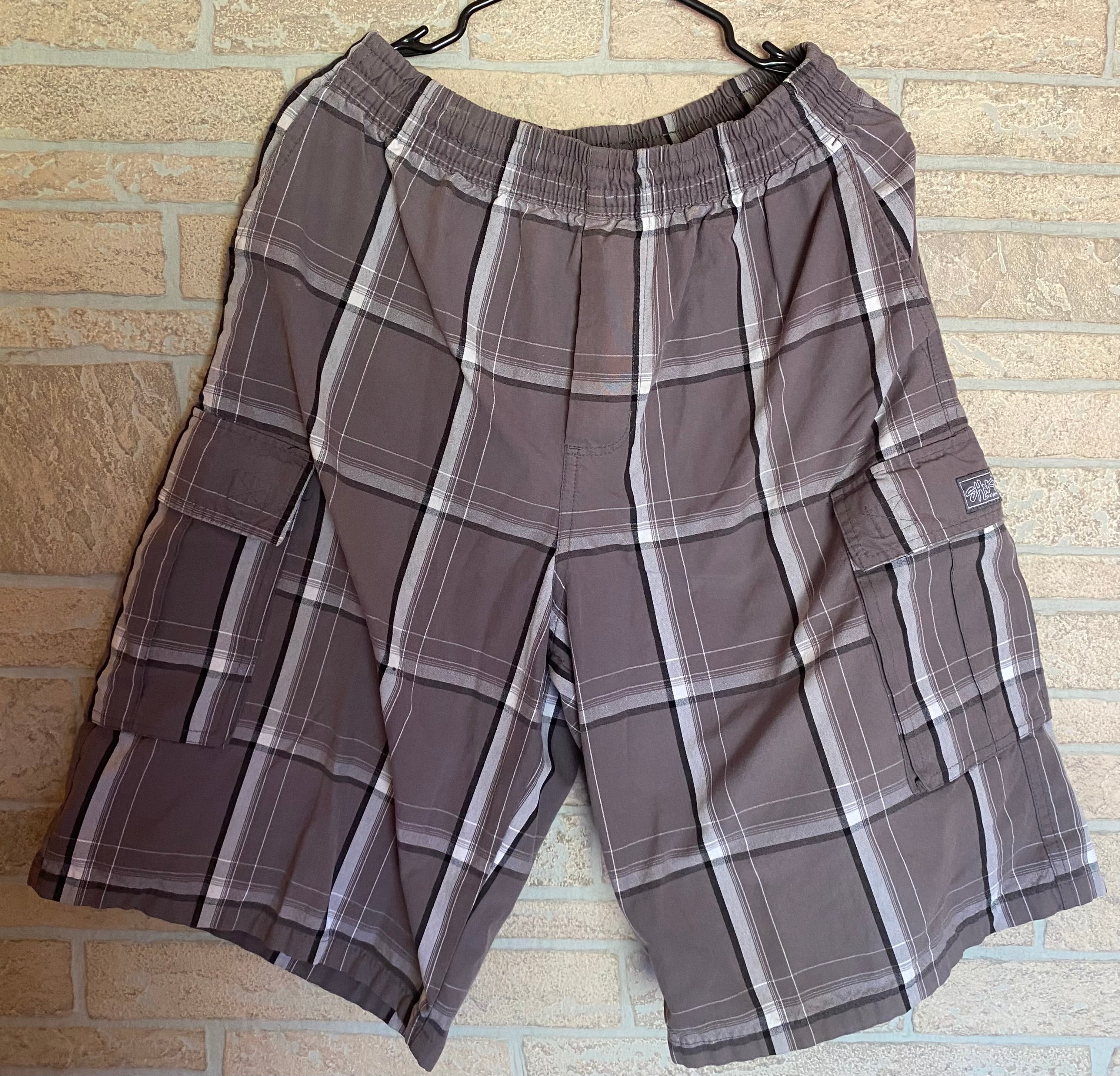 SHAKA WEAR Plaid Cargo Shorts