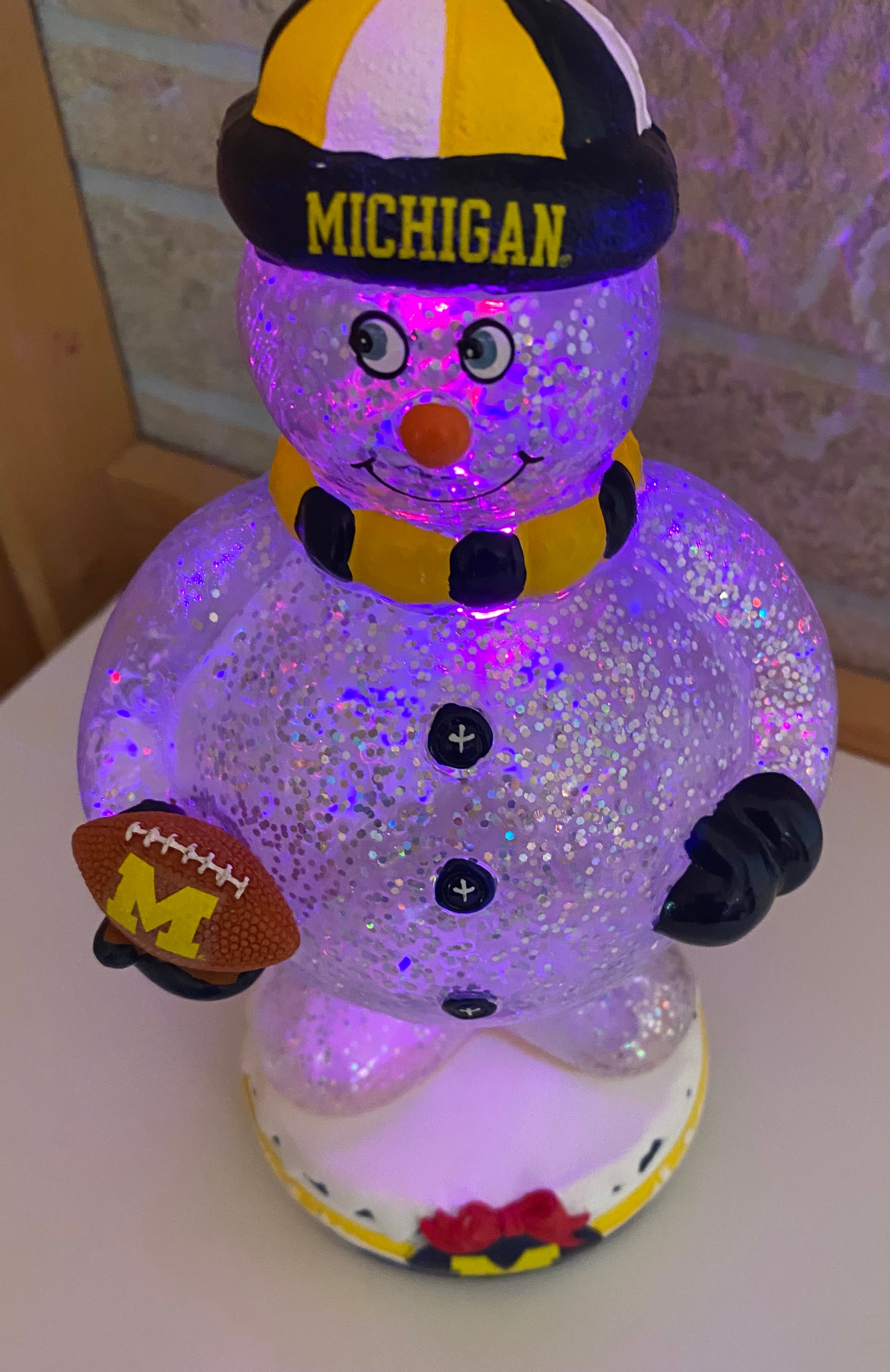 Michigan Wolverines Lighted Snowman