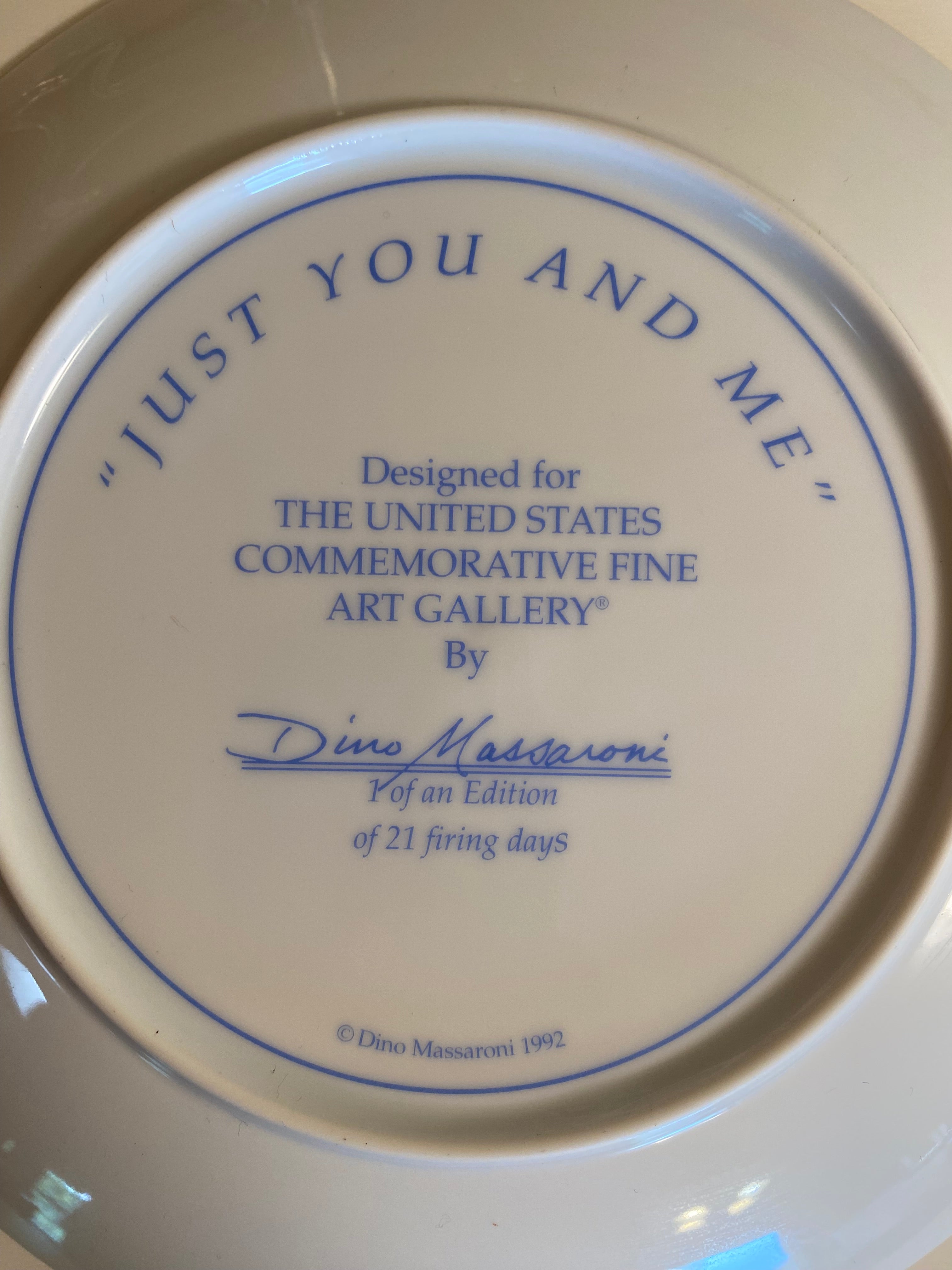 “ Just You And Me” plate