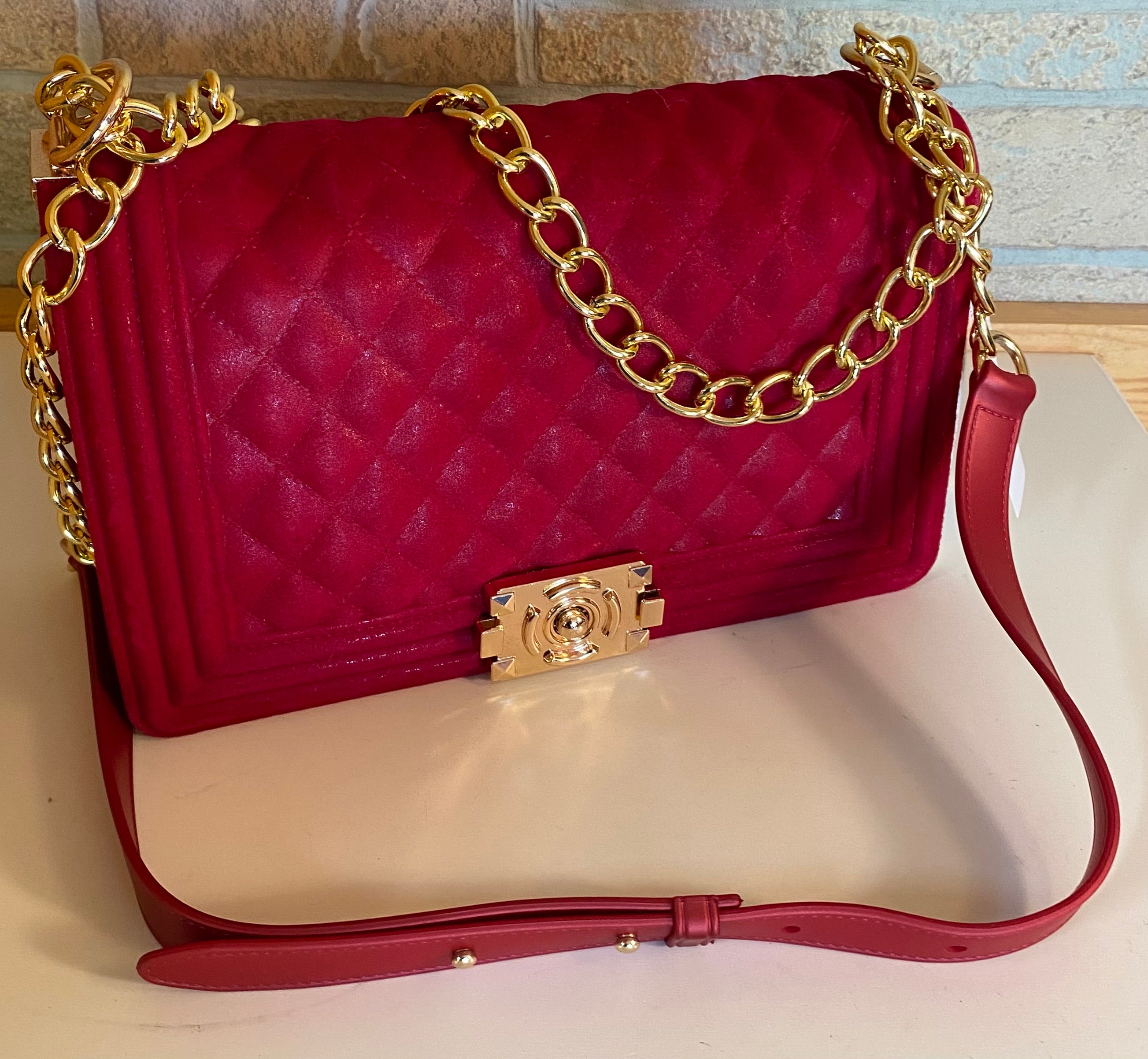 Women’s Quilted Velvet Crossbody Purse