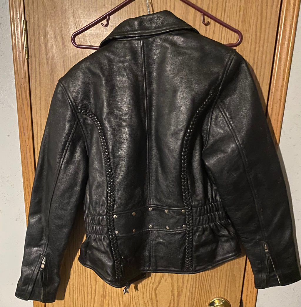 Leather jacket and chaps