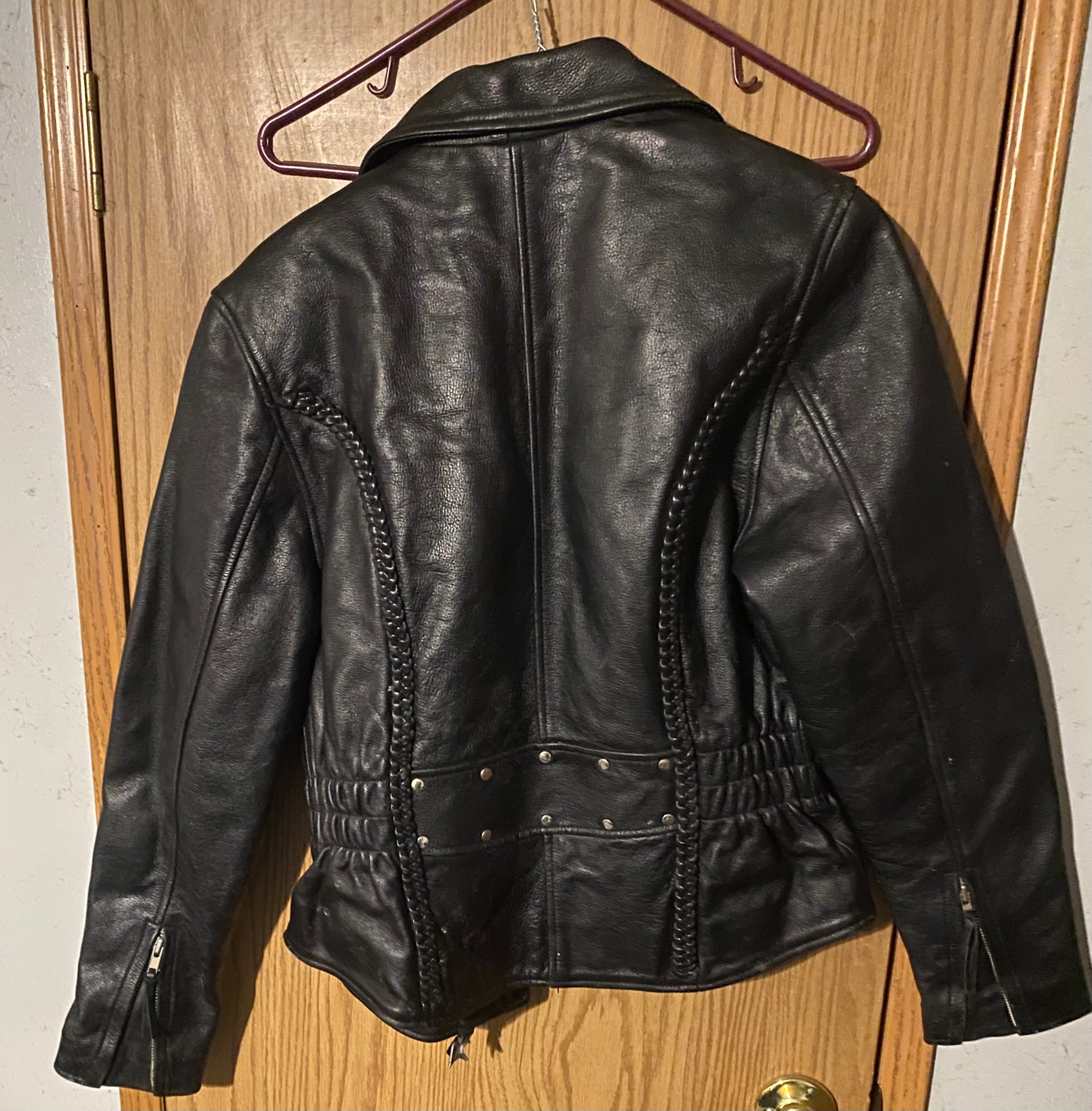 Leather jacket and chaps